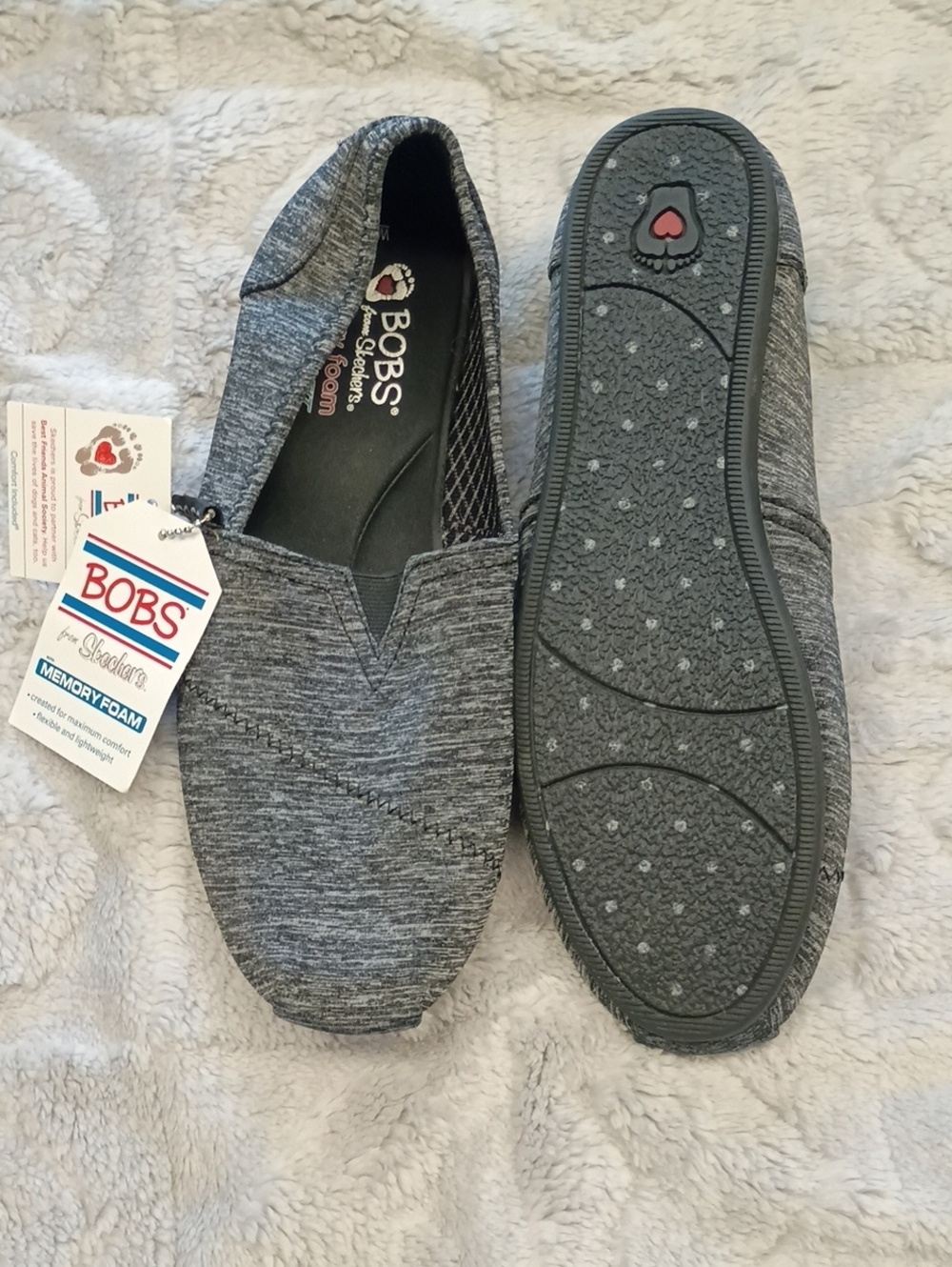BOBS from Skechers Women's Slip-On Loafers in Gray Heather